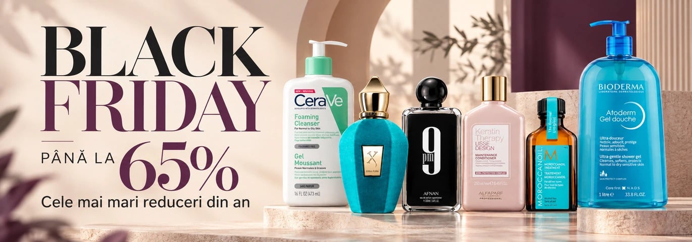 Black Friday HIRIS: reduceri de până la 60% la parfumuri, machiaj și produse pentru îngrijirea părului, tenului și corpului