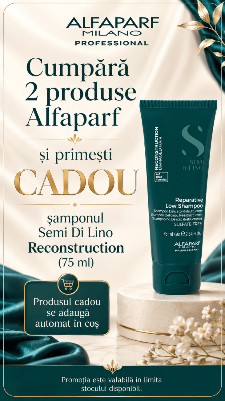 Cumpără 2 produse Alfaparf și primești CADOU un șampon Semi Di Lino Reconstruction (75 ml)!