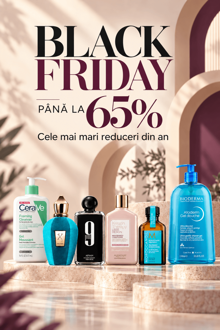 Black Friday HIRIS: reduceri de până la 60% la parfumuri, machiaj și produse pentru îngrijirea părului, tenului și corpului