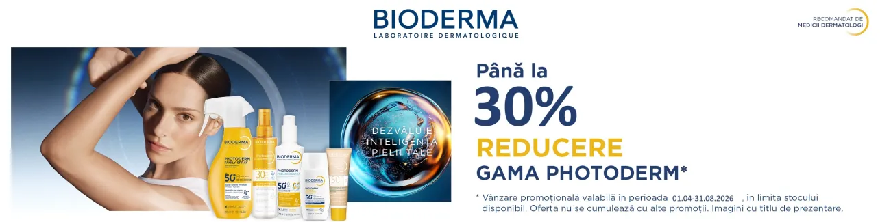 Promoție Bioderma Photoderm, produse solare cu până la 30% reducere pe HIRIS.ro