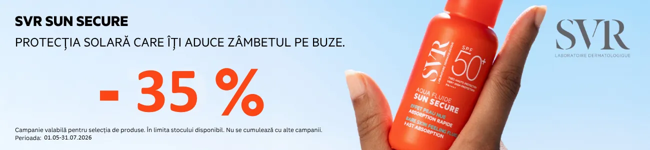Promoție SVR Sun Secure, protecție solară cu până la 35% reducere pe HIRIS.ro