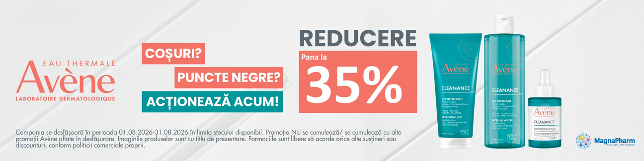 Promoție Avene, produse dermatocosmetice cu până la 35% reducere pe HIRIS.ro