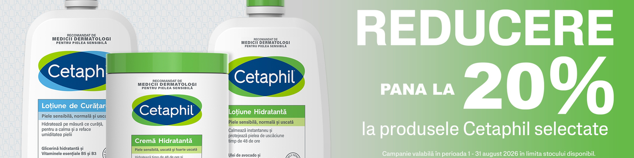 Promoție Cetaphil, produse pentru îngrijirea pielii cu până la 20% reducere pe HIRIS.ro