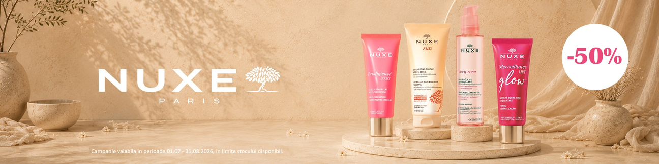 Promoție Nuxe, produse cosmetice cu 50% reducere pe HIRIS.ro