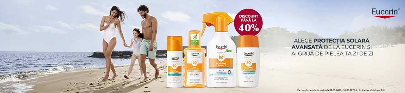 Promoție Eucerin Sun, produse de protecție solară cu până la 40% reducere pe HIRIS.ro