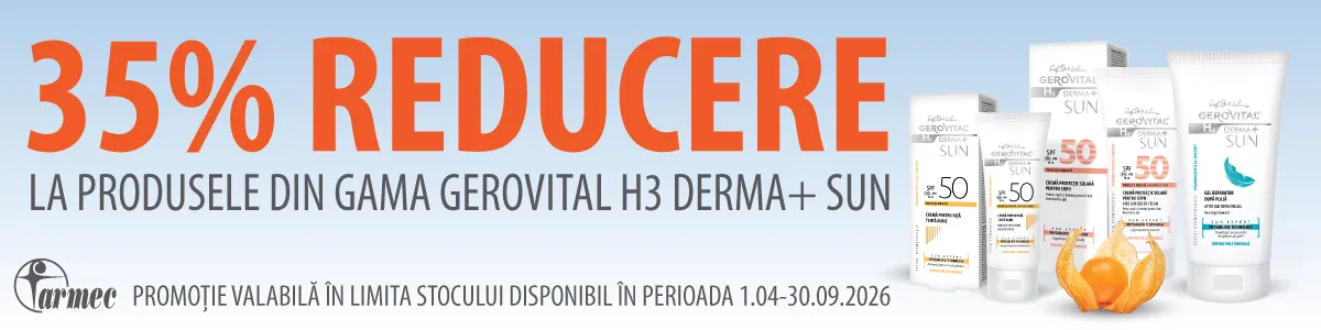 Promoție Gerovital GH3 Derma Sun, produse solare cu până la 35% reducere pe HIRIS.ro