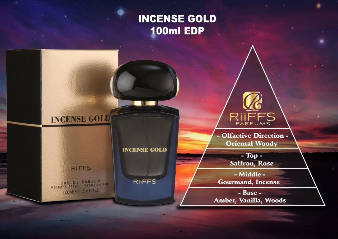 Parfum arabesc Incense Gold Riiffs, Apa de Parfum, Femei, 100ml