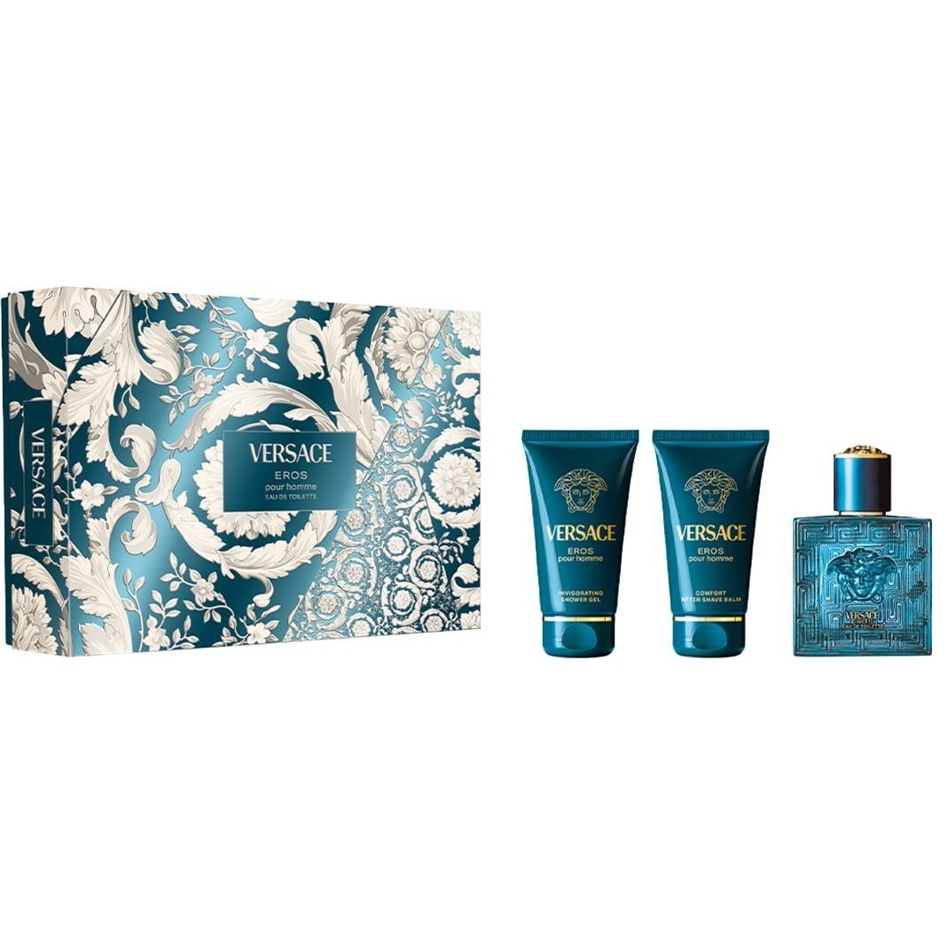 Set cadou Versace Eros, Barbati, Apa de Toaleta, 50 ml + Gel de