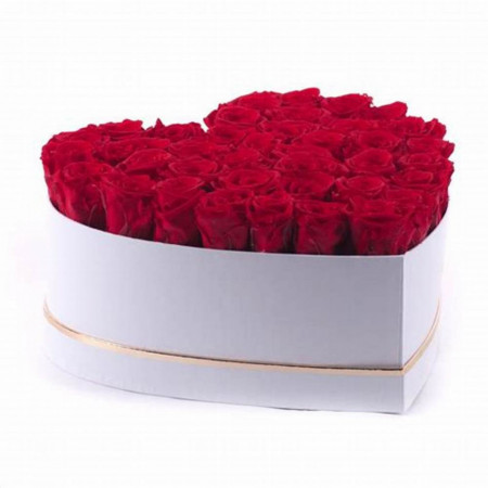 Aranjament floral inima cu trandafiri de sapun Special L, rosu