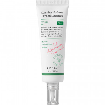 Crema de fata cu protectie solara SPF 50+ PA++++ Complete No-Stress Physical V.3 Axis-Y, 50 ml