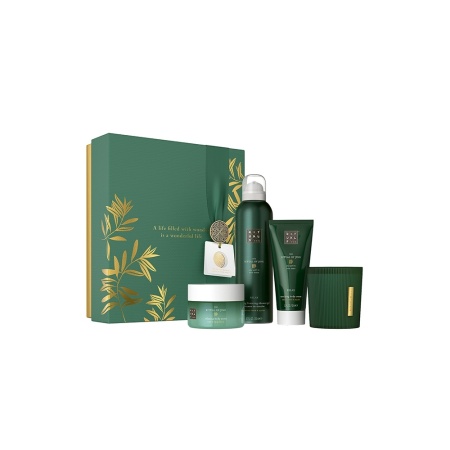 Set cadou Rituals The Ritual of Jing, Crema de corp 100 ml, Exfoliant de corp 125 g, Gel de dus spuma 200 ml, Lumanare parfumata 140 g