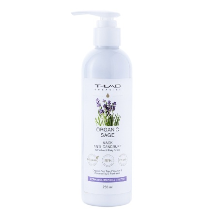 Masca de par anti-matreata cu extract de salvie T-LAB Organics, 250 ml