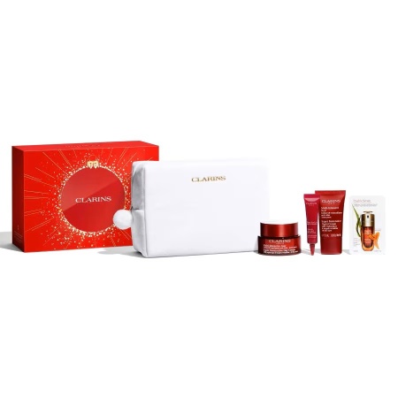 Set Clarins Programme Multi-Intensive – Crema de Zi 50ml + Crema de Noapte 15ml + Total Eye Lift 7 ml + Double Serum 0.9ml + Pouch