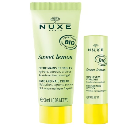 Set Nuxe Sweet Lemon – Crema de maini hidratanta 30 ml si balsam de buze 4 g