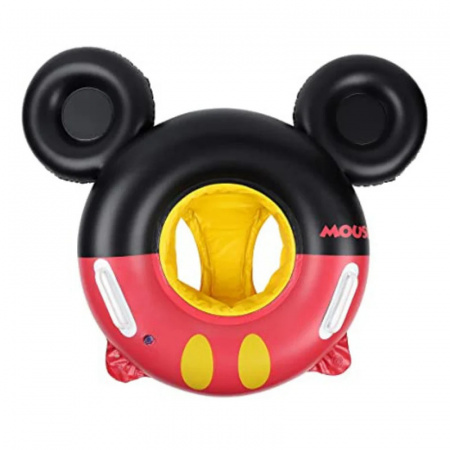 Colac inot pentru copii 2 - 5 ani cu chilotel, gonflabil, model mickey, Rosu, interior 25 cm