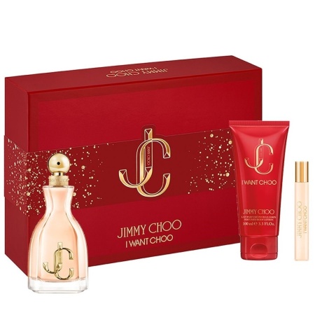 Set cadou Jimmy Choo I Want Choo, Femei, Apa de Parfum 100 ml + Lotiune de corp 100 ml + Apa de Parfum 7,5 ml