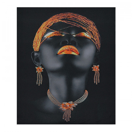 Tablou LED canvas Gold Necklace cu leduri lumini 45 x 35 cm