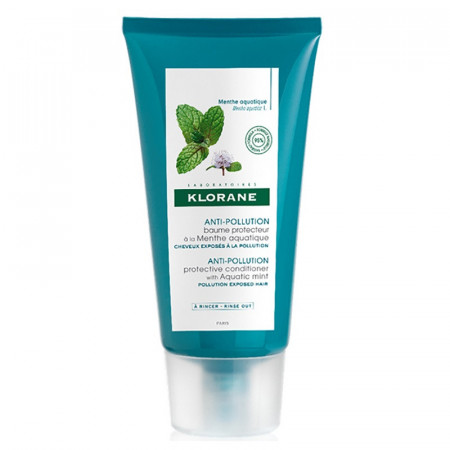 Balsam protector cu extract de mentă acvatică pentru păr expus la poluare, Klorane