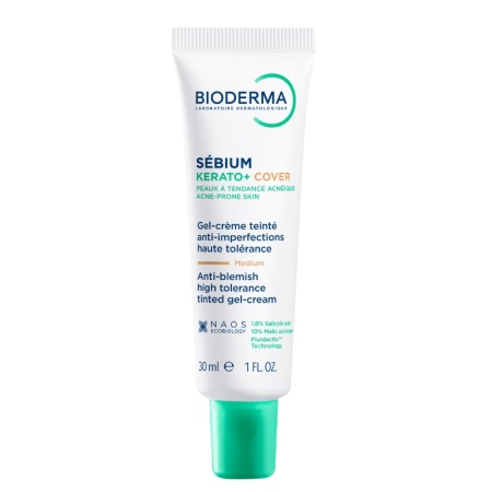 Gel crema nuantator anti-imperfectiuni Sebium Kerato+ Cover Bioderma, 30 ml