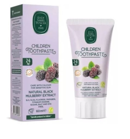 Pastă De Dinți Eyup Sabri Tuncer cu extract natural din Dude Negre pentru copii intre 2-6 ani, 60 ml