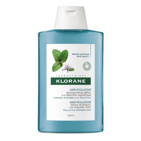 Șampon detoxifiant cu extract de mentă acvatică pentru păr expus la poluare, Klorane