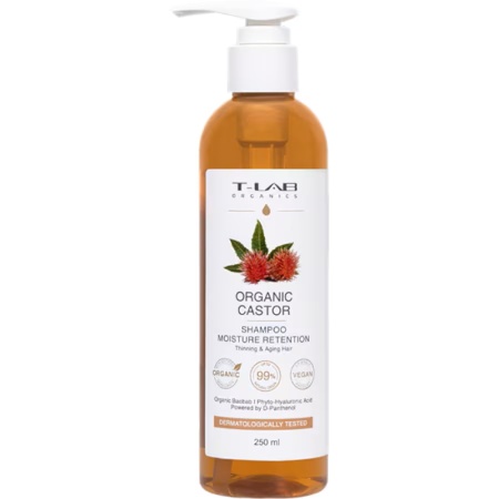 Sampon natural pentru par normal, T-LAB Organics, Organic Castor, 250 ml