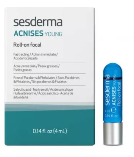 Roll-on focal pentru ten predispus la acnee Acnises Young, Sesderma, 4 ml