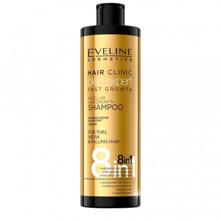 Sampon par Eveline Hair Clinic Oleo Expert Fast Growth 8 in 1, 400 ml