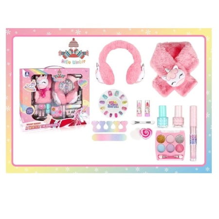 Set Hello Winter pentru copii – machiaj si manichiura unghii, cu manusi si ciorapi