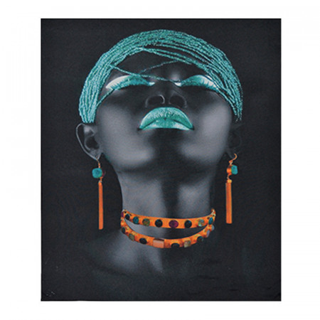 Tablou LED canvas Turquoise Diamonds cu leduri lumini 85 x 64 cm