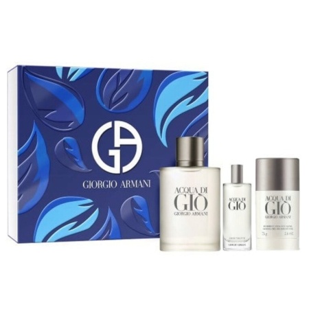 Armani Acqua di Gio for Him, Apa de Toaleta, 100 ml + Deodorant stick 75 ml + Apa de Toaleta, 15 ml