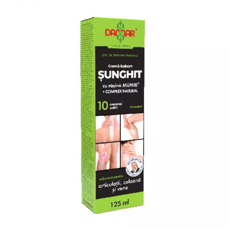 Crema-balsam SUNGHIT cu rasina Mumie + complex natural pentru circulatie coloana si articulatii 125 ml Damar