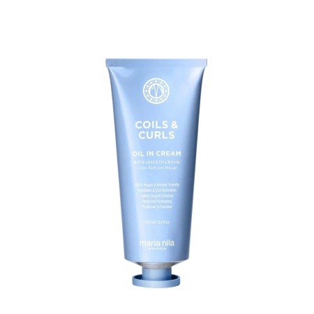 Crema de par Maria Nila, Coils & Curls, Hair Leave-In Cream Treatment, Curl Defining, 100 ml