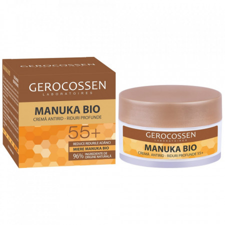 Crema pentru riduri formate cu miere Manuka Bio 45+, 50 ml, Gerocossen