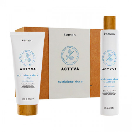Set de hidratare Kemon Actyva Nutrizione Ricca, Sampon 250 ml + Masca 200 ml