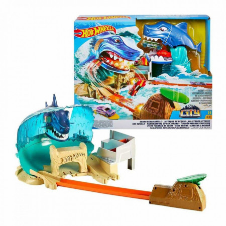 Set de joaca cu masinuta Hot Wheels, Batalia Rechinului