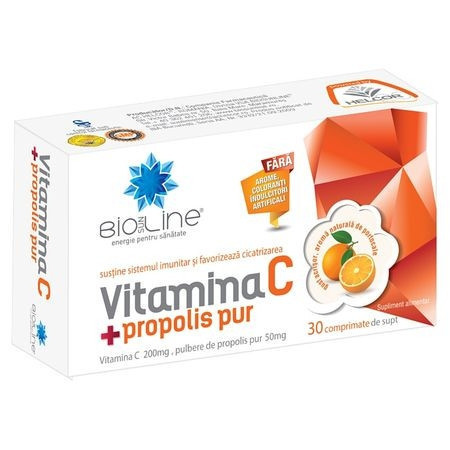 Vitamina C + Propolis Helcor, 30 comprimate de supt