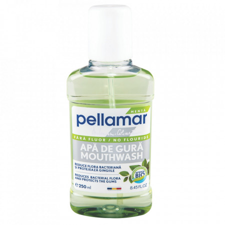 Apa de gura fara fluor cu menta Pellamar, 250 ml
