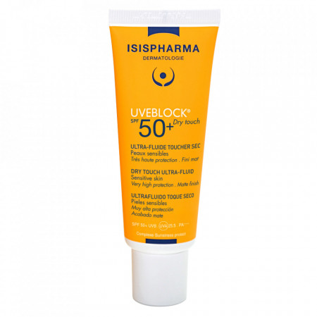 Fluid protector cu efect matifiant Isispharma UVEBLOCK SPF30 Dry Touch, 40 ml
