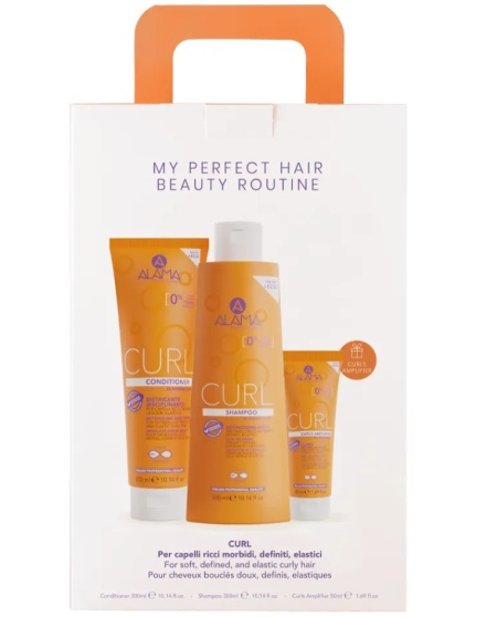 Set Alama Professional Curl Hair Routine Box, Sampon, 300 ml + Balsam, 300 ml + Fluid modelare bucle , 50 ml