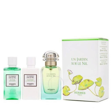 Set Cadou Hermes Un Jardin Sur Le Nil, Unisex, Apa de Toaleta 50 ml + Lotiune de corp 40 ml + Gel de dus 40 ml