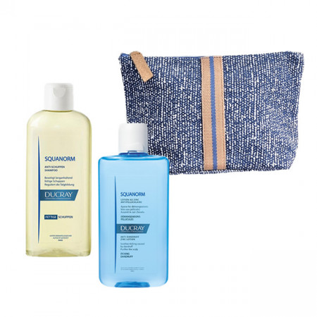 Set Ducray Lotiune anti-matreata, Sampon tratament, portfard