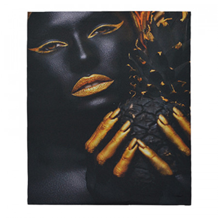 Tablou LED canvas Black Pineapple cu leduri lumini 45 x 35 cm