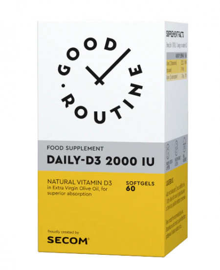 Daily D3 2000IU Good Routine, 60 capsule moi, Secom