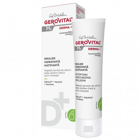Emulsie hidratanta matifianta ten gras Gerovital H3 Derma+