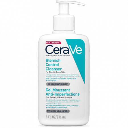 Gel de curatare spumant CeraVe anti-imperfectiuni cu acid salicilic pentru ten gras cu tendinta acneica, 236ml