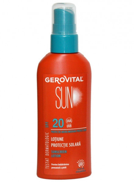 Lotiune protectie solară SPF 20 Gerovital Sun