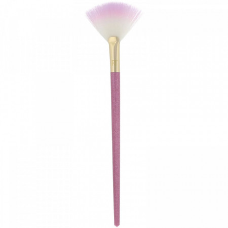 Pensula machiaj pentru aplicarea iluminatorului Real Techniques Brush Crush 304 Fan Highlight Limited Edition
