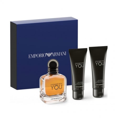 Set Giorgio Armani, Stronger with You, Barbati, Apa de Toaleta 50 ml + 2 x 75 ml Gel de dus