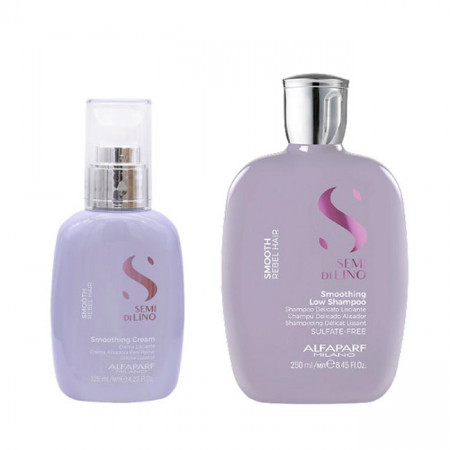Set pentru netezire Alfaparf Milano Semi Di Lino Sampon 250 ml + Crema pentru netezire 125 ml